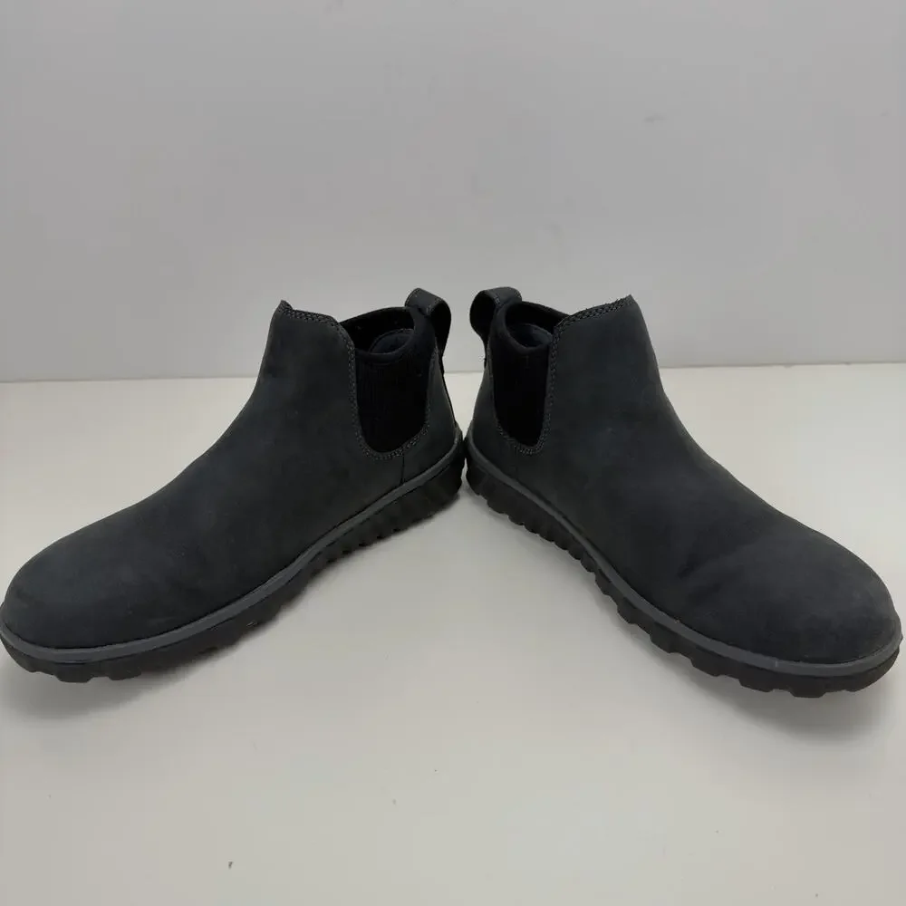 Bogs Boots Men's 8 Black Casual Chelsea Leather Waterproof Snow Rugged